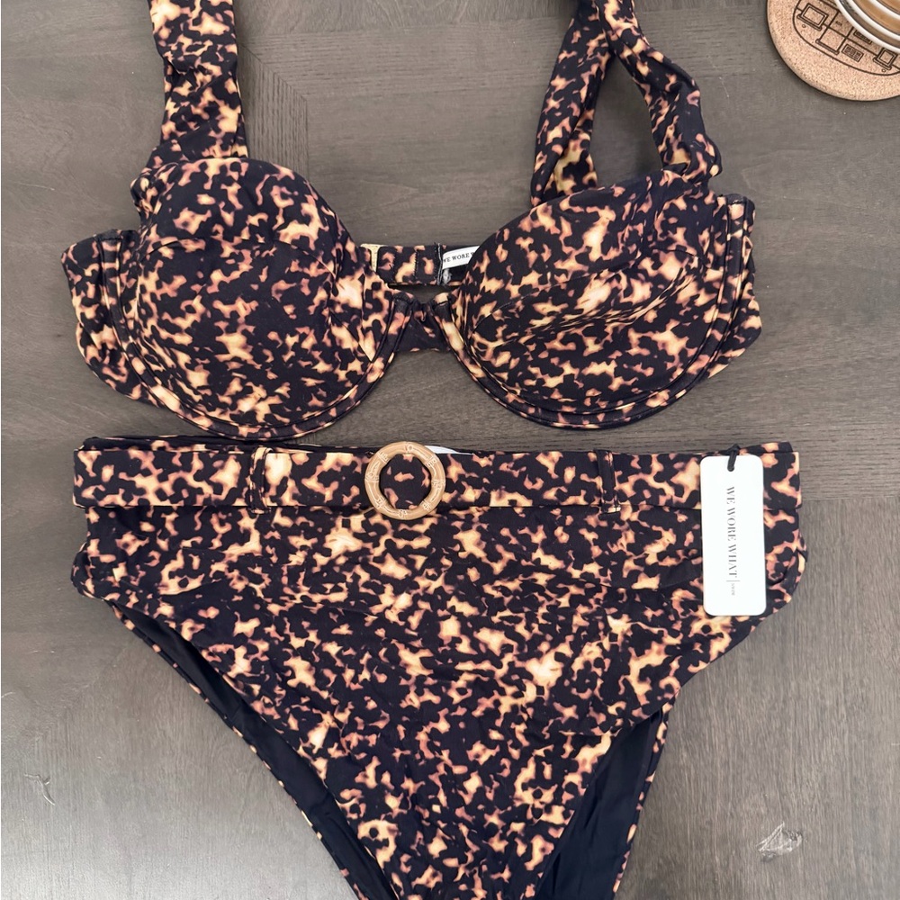 WeWoreWhat Swim Tortoise Shell Bikini Set - Top-size Unknown and Bottom XL